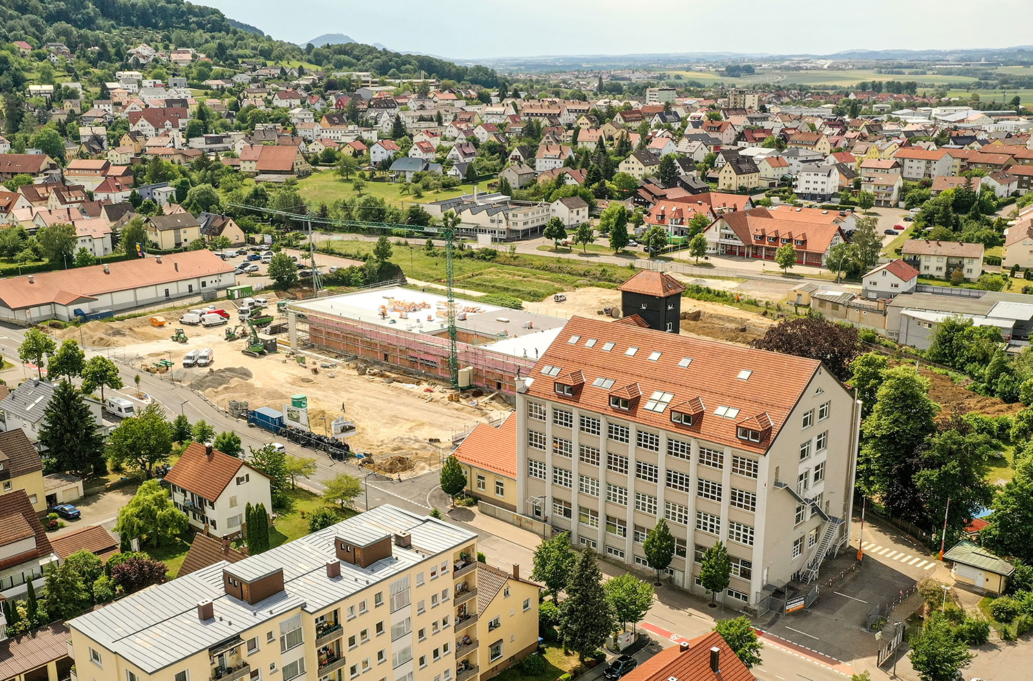 Nahwärme Heubach Stadtbild Vogelperspektive – GEO Energie Ostalb